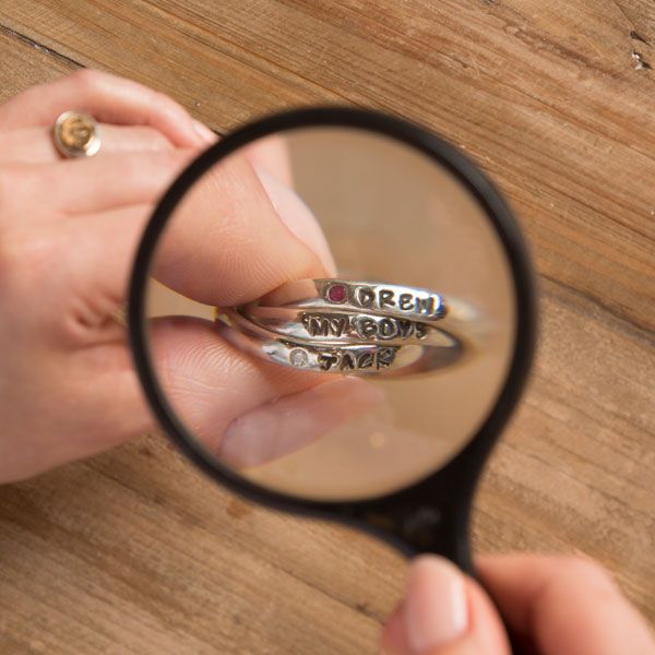 Personalized Name Birthstone Rings